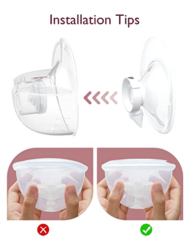Momcozy M5 Hands-Free Wearable Breast Pump, Double-Sealed Flange, 3 Modes & 9 Suction Levels, 24mm, 2-Pack Quill Gray Z371714
