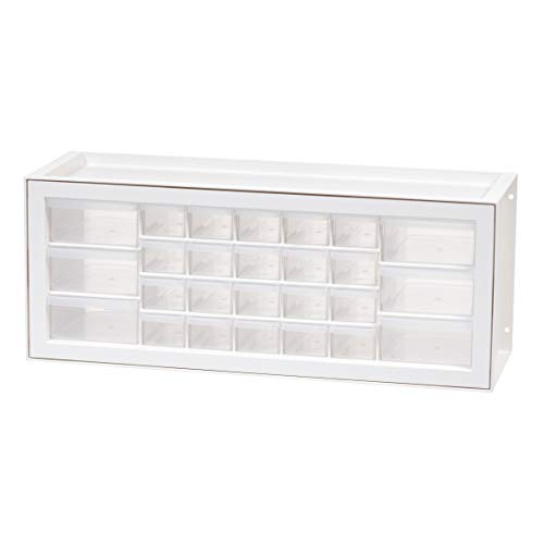 IRIS USA Plastic Drawer Storage Organizer, 24-Drawer Cabinet for Crafts Hardware Tools - Black I685821