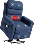 Power Lift Recliner Chair for Elderly with Heat and Massage, Dark Blue Y6453