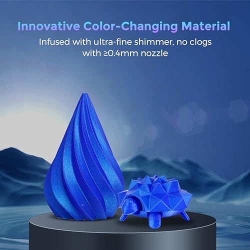 FLASHFORGE PLA Filament 1.75mm Burnt Titanium, Color Changeable 3D Printer Filament 1kg T433110