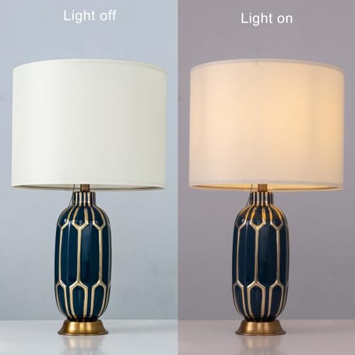 Wellmet Blackgold Set of 2 Drum Lampshades, 16" Top x 16" Bottom x 12" High, Fabric Replacement X50852