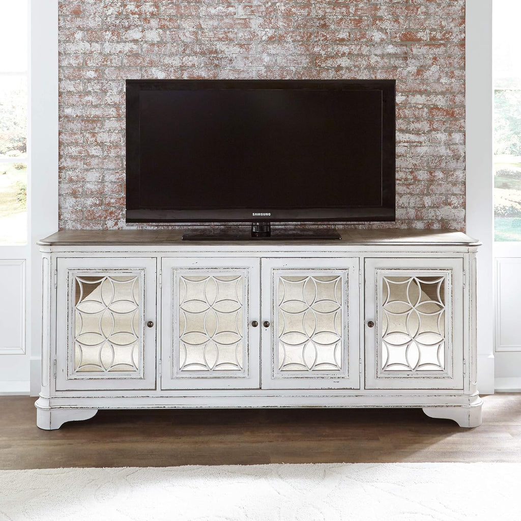 Liberty Furniture INDUSTRIES Magnolia Manor, 84" TV Console, Antique White