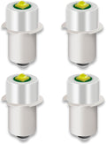 4 Pack LED Flashlight Bulb P13.5S PR2 LED Bulb Conversion Kit 3W 3V 4.5V 6V White Upgrade Replacement Set for 2-4C&D Cell Bulbs Torch Lantern Tooling Craftsman Lamp Bright and Efficient