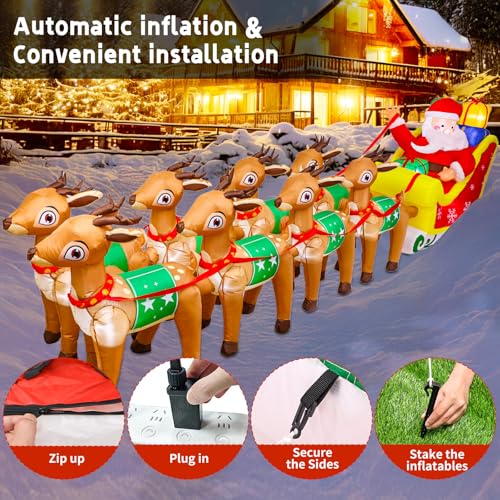 14 FT Christmas Inflatables Santa Claus Outdoor Decoration with LED Lights T4407