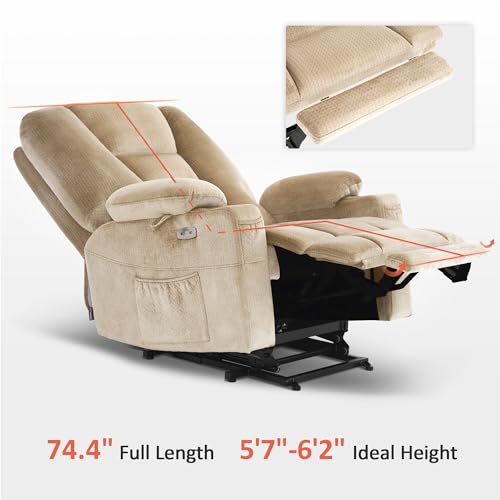 MCombo Small Power Lift Recliner Chair with Massage and Heat, Brown N356790