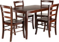Winsome Inglewood 5-PC Set Table w/ 4 Ladderback Chairs Dining, Walnut