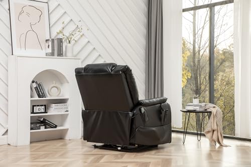 Lift Chair Recliner with Massage and Heat, Heavy Duty for Seniors, Brown V12888