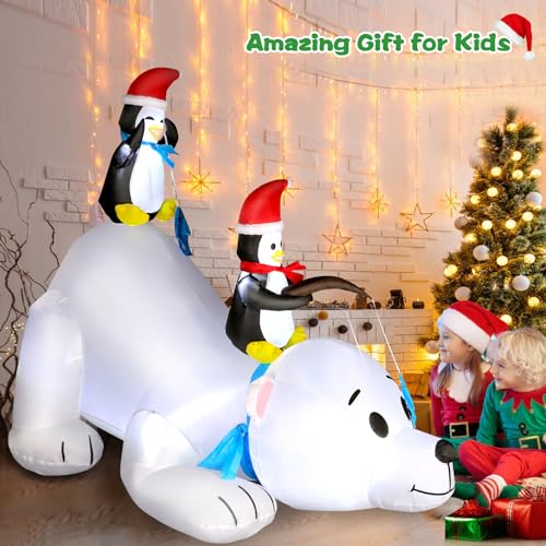 8 FT Christmas Inflatables Santa Claus with Gifts Bag, LED Light, Outdoor Decor F2174