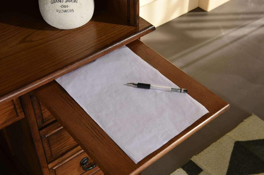 Roll Top Desk Solid Oak Wood 54 Inch Executive with Hutch G2526