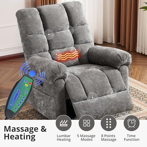 Oversized Power Lift Recliner Chair for Elderly with Massage and Heat T36815