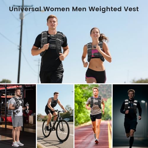 8lb-20lb Adjustable Weighted Vest for Men Women with Reflective Stripe N590