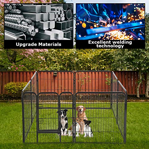 Dog Playpen 8 Panels 40 Inches Extra Large Indoor Outdoor with Door Z392846