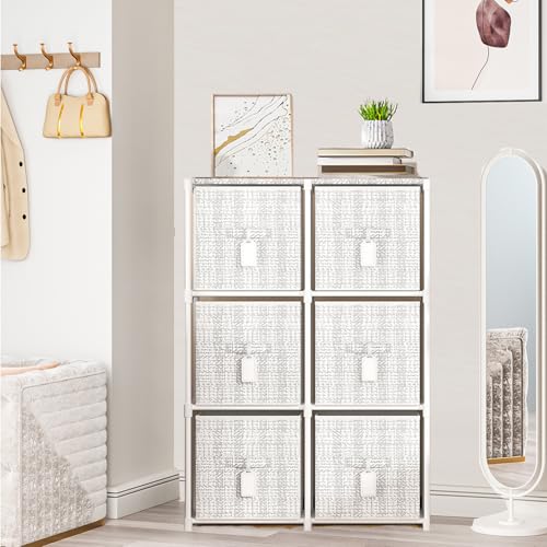 Cube Storage Organizer with 6 Printed Bins and Labels Y73983