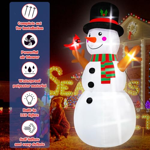 16FT Christmas Inflatable Snowman with LED Lights Outdoor Yard Decor N561071