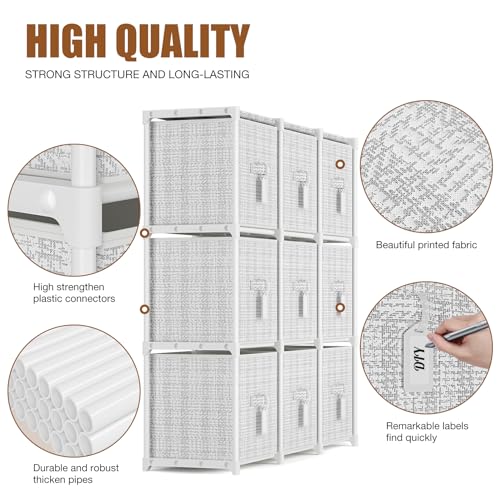 Cube Storage Organizer with 6 Printed Bins and Labels Y73983