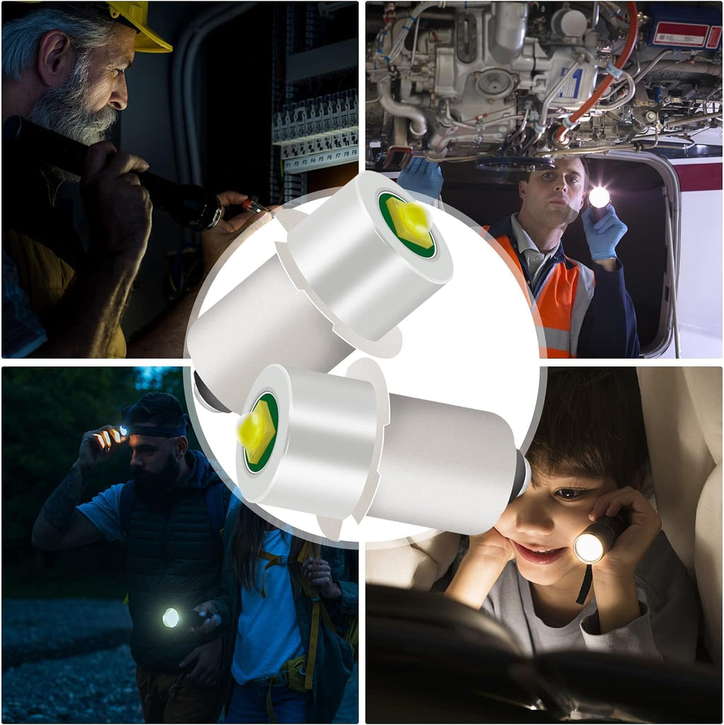3 Pack P13.5S PR2 LED Bulb Conversion Kit 3W White for 2-4C&D Cell Flashlights O777