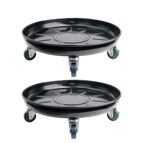 2 Pack Metal Plant Caddy with Wheels, Lockable Casters, Heavy Duty Q2424