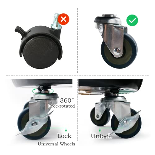 2 Pack Metal Plant Caddy with Wheels, Lockable Casters, Heavy Duty Q2424