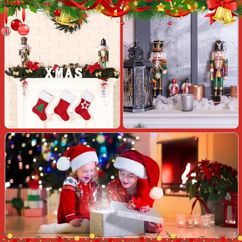 Huwena 2Pcs Christmas Nutcracker Soldier Wooden Figure Decor 12'' Z474