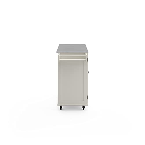 homestyles Mobile Kitchen Island Cart with Stainless Steel Top, Sage Green J6213