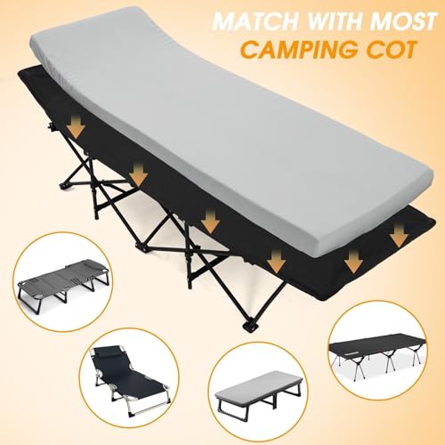 CYMULA Camping Cot Mattress 2in Memory Foam Sleeping Pad for Adults, Portable Roll Up Travel Pad R569502
