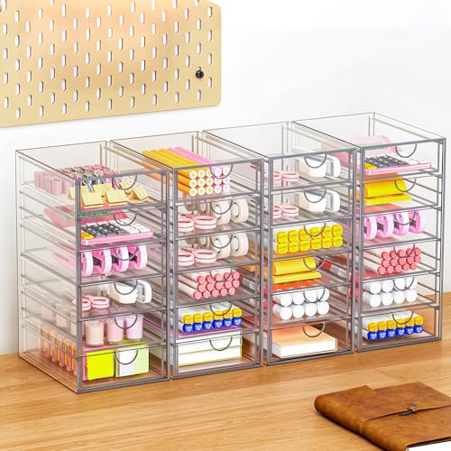 Acrylic Makeup Organizer with 19 Drawers, 4 Pack Clear Storage B90209