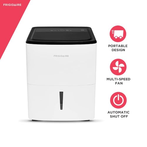 Frigidaire 50-Pint Portable Dehumidifier with Wi-Fi for Medium/Large Rooms, White Q334986