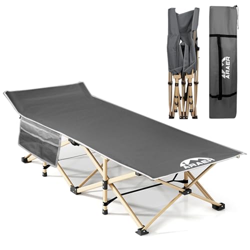 Camping Cot with Mattress, Portable Folding Bed with Carry Bag for Adults C4766