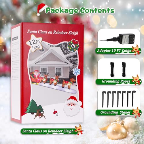 8 FT Christmas Inflatable Santa Claus with Gift Bag and LED Lights for Yard Outdoor Decor M3530