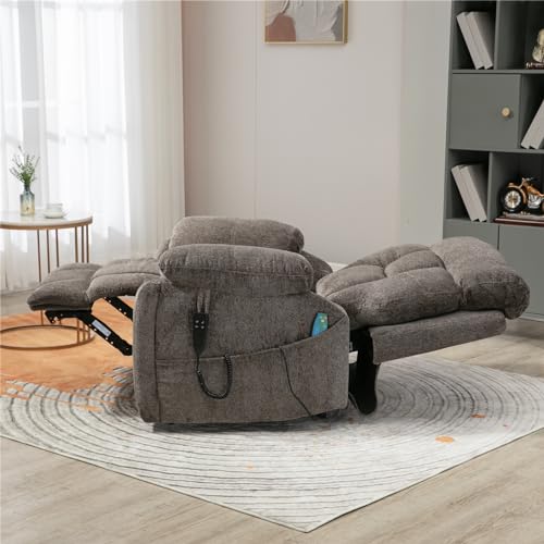 Lift Chair Recliner with Massage and Heat, Heavy Duty for Seniors, Brown V12888