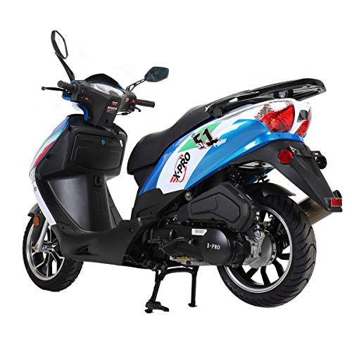 X-PRO 150cc Moped Street Gas Adult Bike with 13" Aluminum Wheels (Blue) Y478816