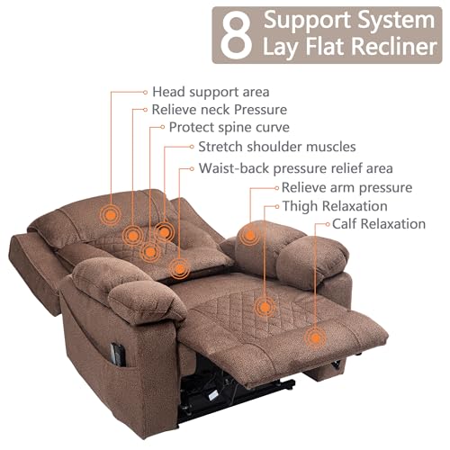Power Lift Chair Recliner with Massage and Heat for Adults, Dual Motor H2507