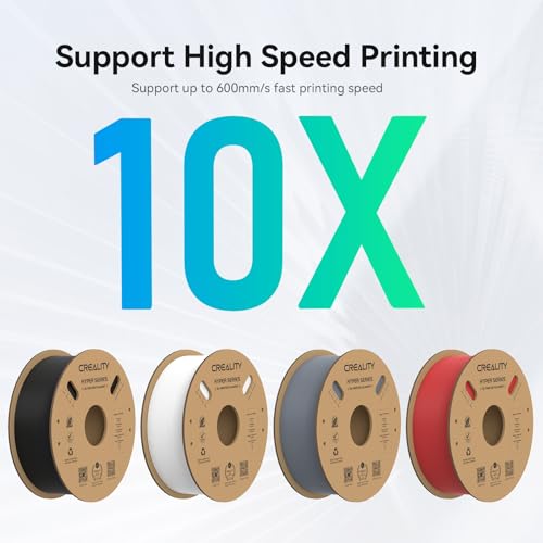 Creality Hyper PLA Filament 1.75mm High Speed 3D Printer Filament, 4 Pack 1kg Spool, Black & White K3786
