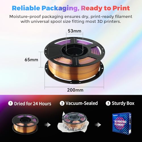 FLASHFORGE Silk PLA Filament 1.75mm, 1kg Spool V8381