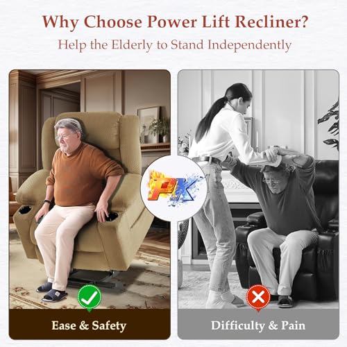 Power Lift Recliner Chair for Elderly with Heat and Massage, Grey R7895