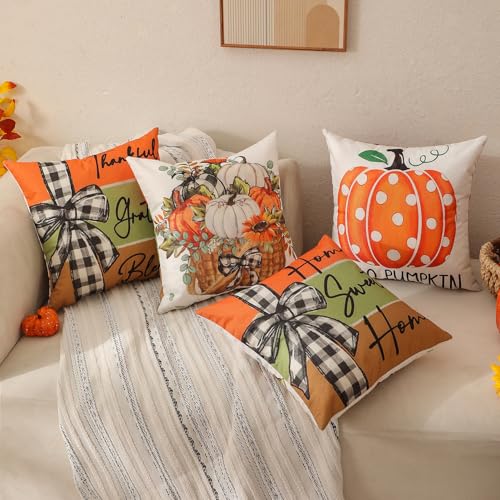 Christmas Pillow Covers 18x18 Set of 4, Double-Sided Print G493315
