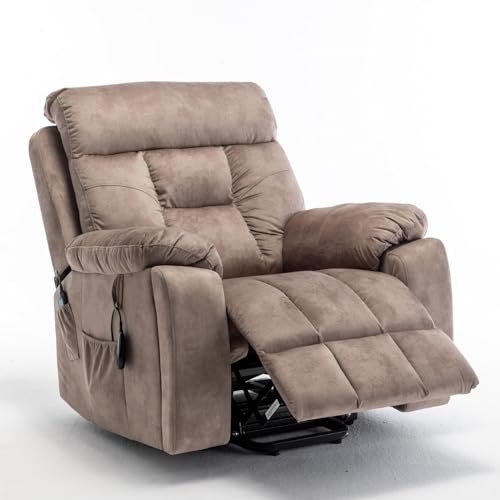 Lift Chair Recliner with Massage and Heat, Heavy Duty for Seniors, Brown V12888