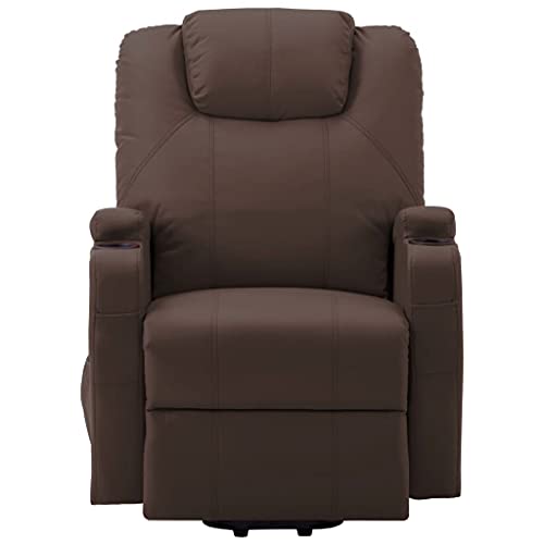 vidaXL Electric Power Lift Massage Chair with Vibration, Black Faux Leather N279187