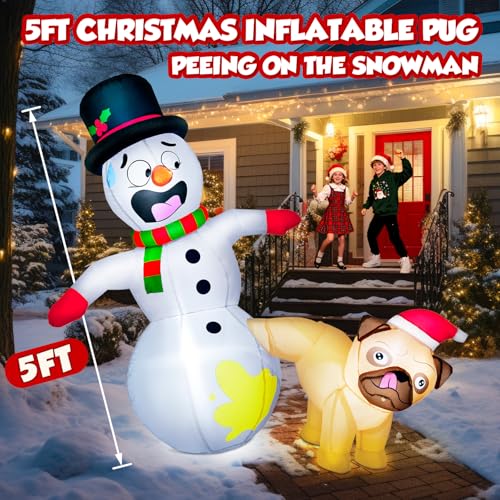 12FT Giant Christmas Inflatables Snowman with Music & 360° Rotation LED Lights Outdoor Decor Z588