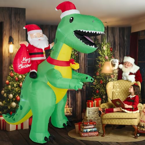 8FT Christmas Inflatables Santa Claus with Christmas Tree, LED Lights, Outdoor Yard Decor B208795