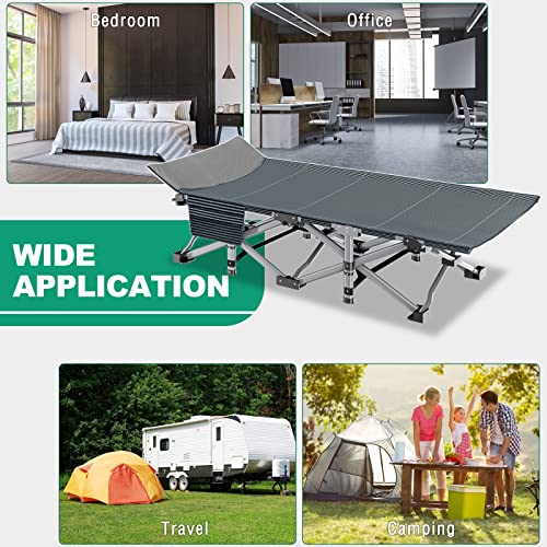 ABORON Oversized Folding Camping Cot for Adults, Double Layer 1200D, with Mat & Carrying Bag S2407