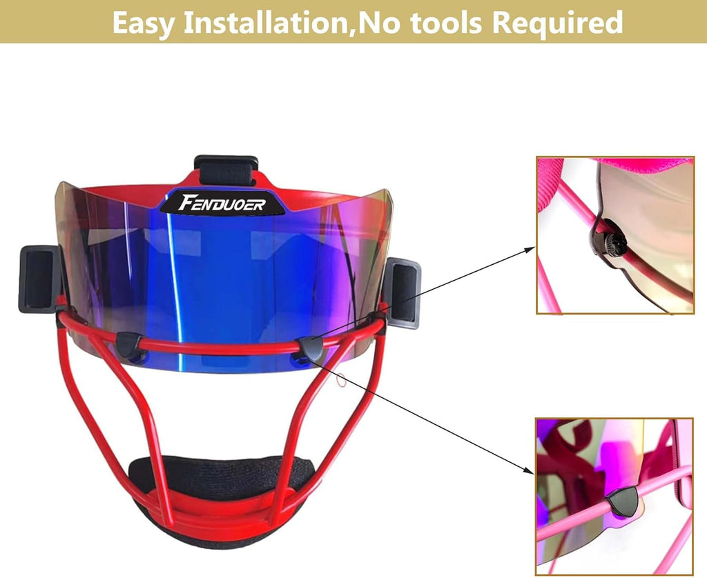 Softball/Baseball Mask Visor Eye-Shield for Fielder's Mask, Clear Blue Z3539