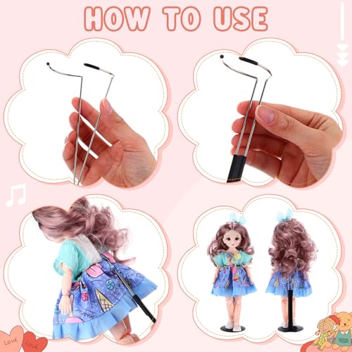 24 Pcs Adjustable Doll Stands for 8"-12" Action Figures (White, Silver) K3185