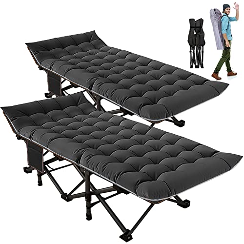 ABORON Oversized Folding Camping Cot for Adults, Double Layer 1200D, with Mat & Carrying Bag S2407