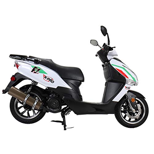 X-PRO 150cc Moped Street Gas Adult Bike with 13" Aluminum Wheels (Blue) Y478816