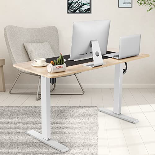 Electric Standing Desk with Charging Station, Oak W842676