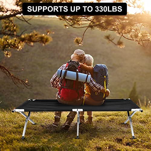 YSSOA Folding Camping Cot with Storage Bag for Adults, Portable Sleeping Bed S454767