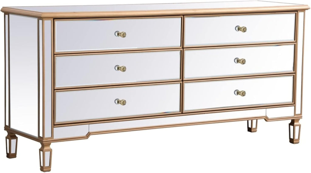 Contempo 72 in. Mirrored Chest Antique Gold P453