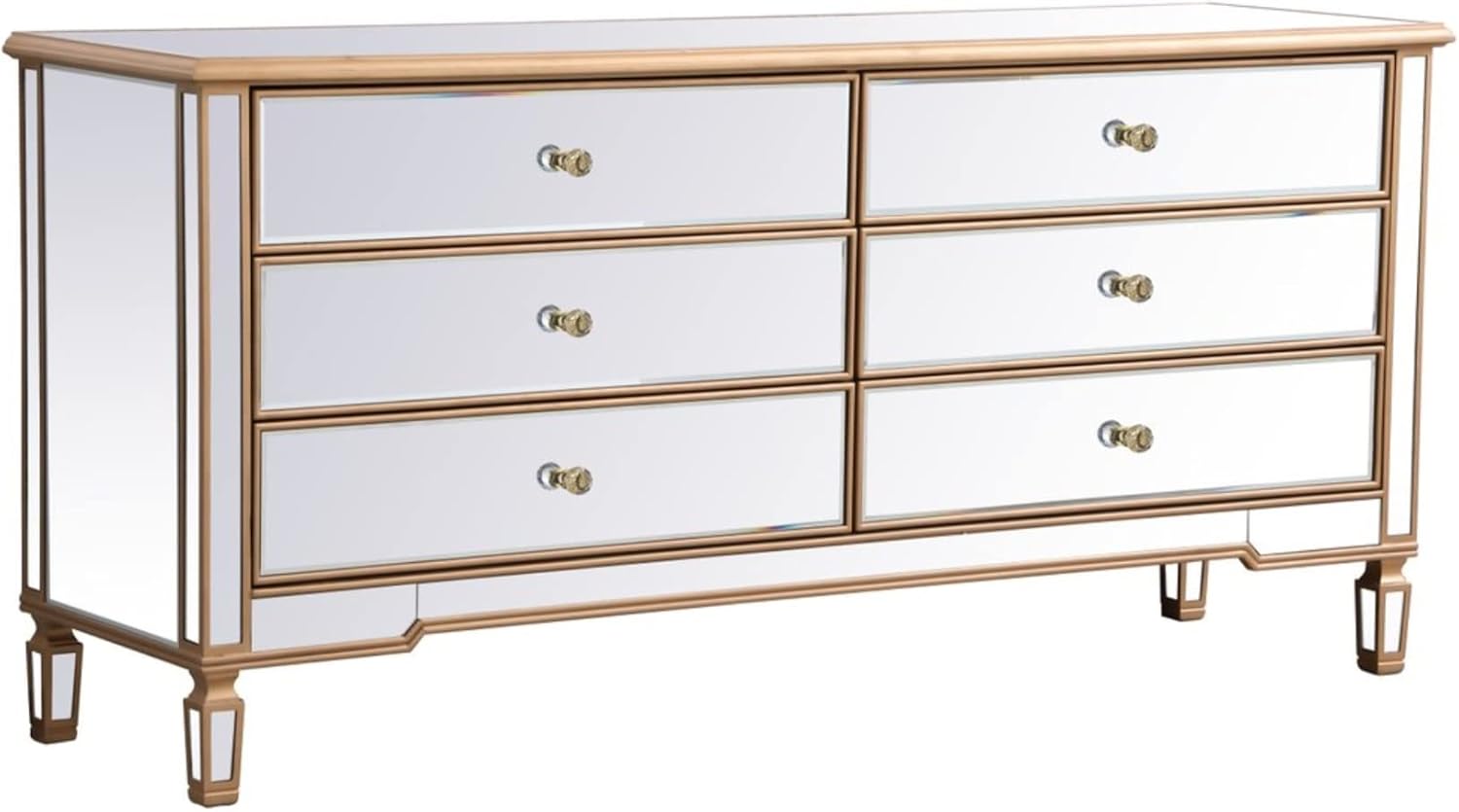 Contempo 72 in. Mirrored Chest Antique Gold P453