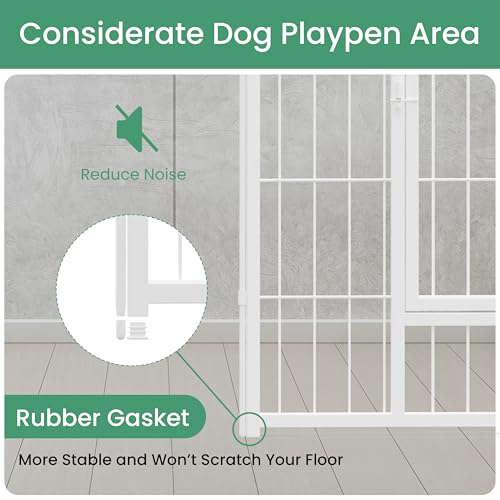 HealSmart Dog Playpen Indoor 32" Height 8 Panels for Small/Medium Dogs, Black J454
